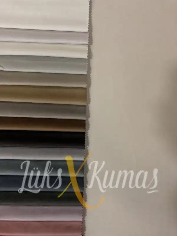 Açık Krem Kadife Döşemelik Kumaş