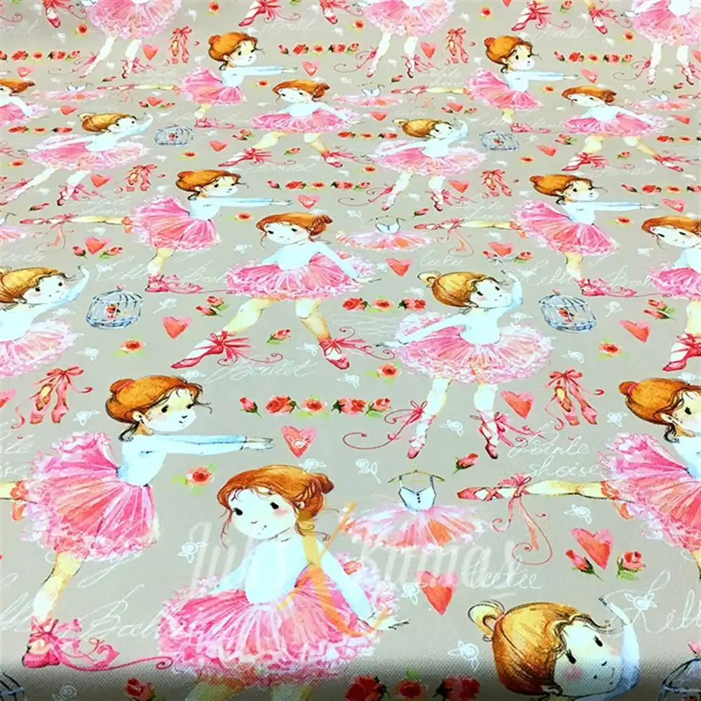 Balerin Çocuk Desenli Kumaş