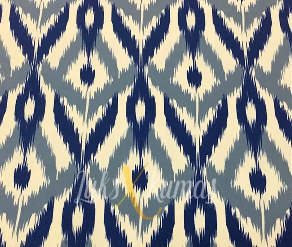 Lacivert IKat Desenli Kumaş