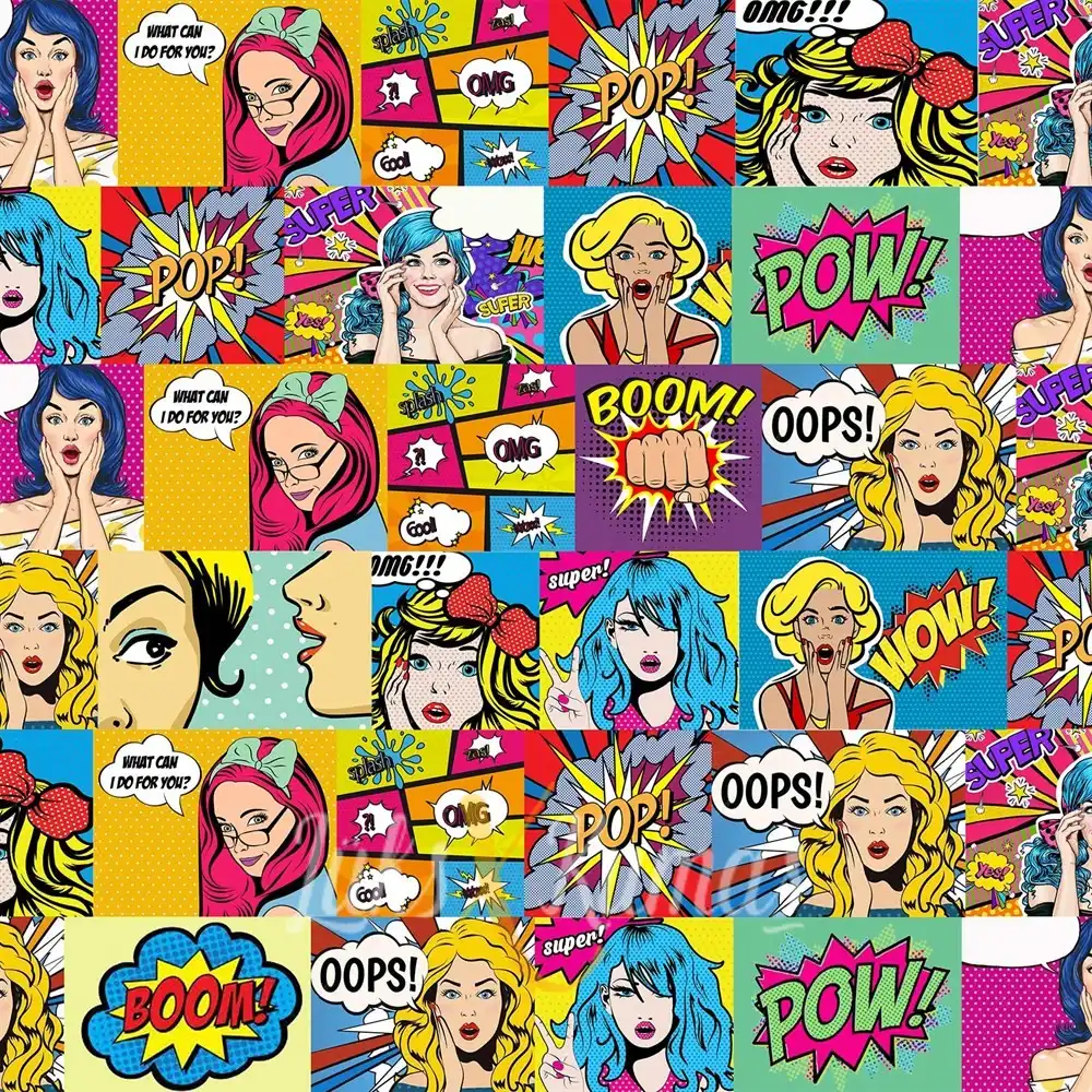 Pop Art Desenli Kumaş