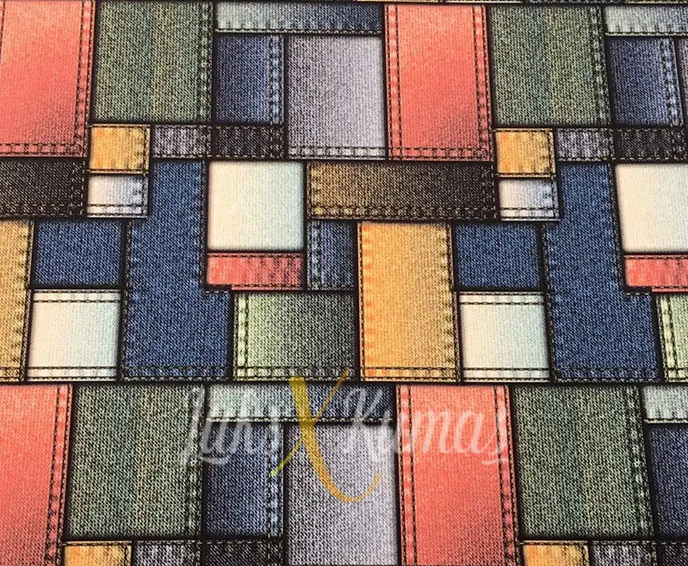 Patchwork Kot Detaylı Desenli Kumaş