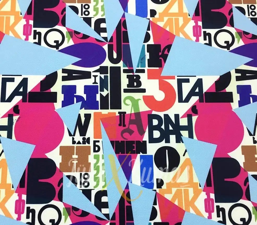 Geometrik Pop Art Desenli Kumaş