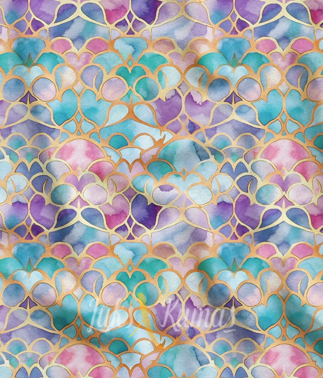 Gold Detaylı Motif Desenli Kumaş