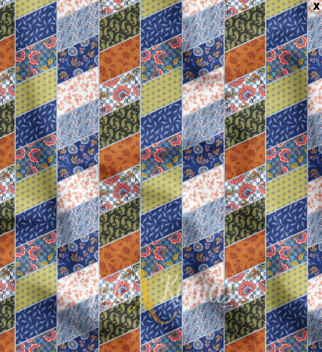 Patchwork Çiçekli Desenli Kumaş