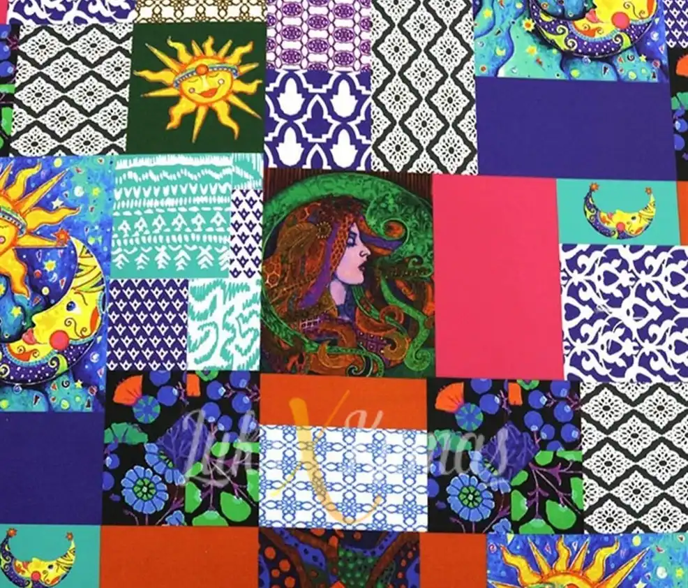 Güneş Kız Patchwork Desenli Kumaş