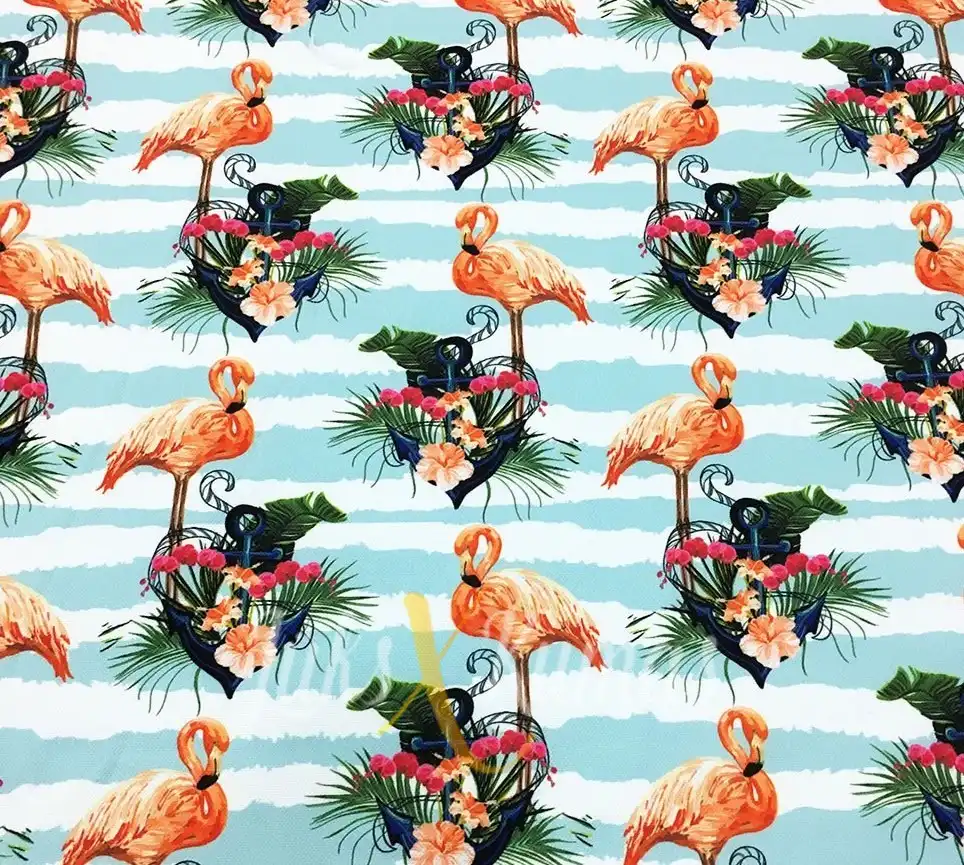 Çapalı Flamingo Desenli Kumaş