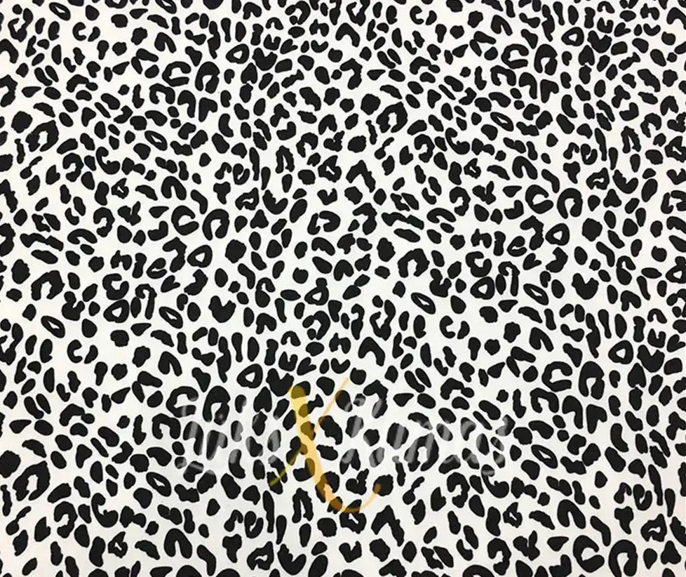 Siyah Beyaz Leopar Desenli Kumaş