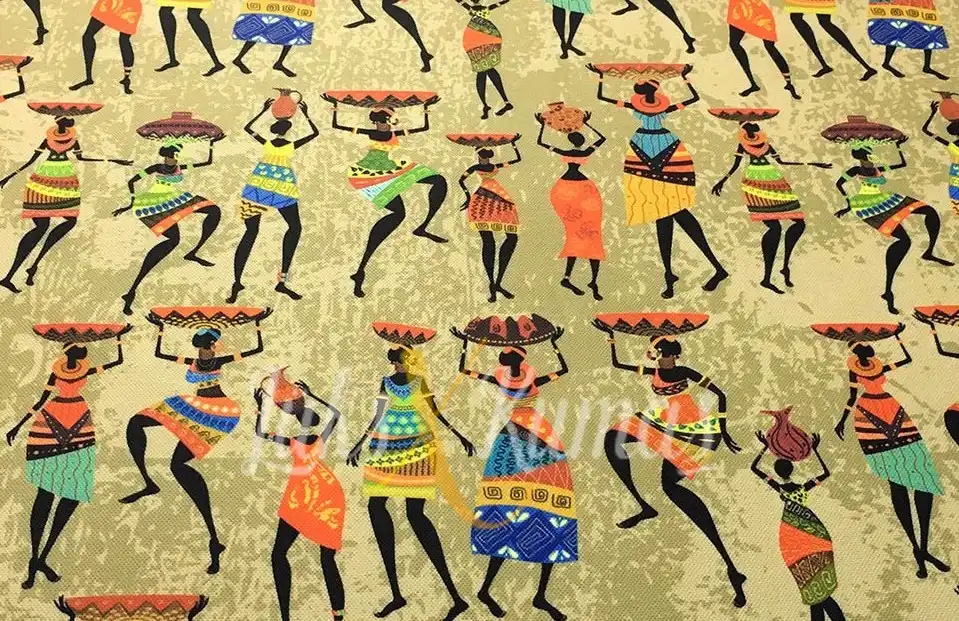Afrikalı Kadınlar Desenli Kumaş