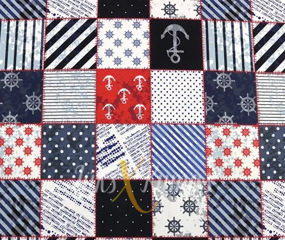 Marin Patchwork Desenli Kumaş
